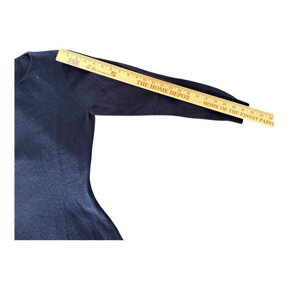 Oliver Charles Merino Wool Yak Navy Blue All-Season Swing Dress M - Picture 13 of 13